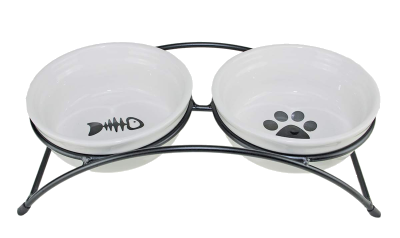 Подставка с керамическими мисками 