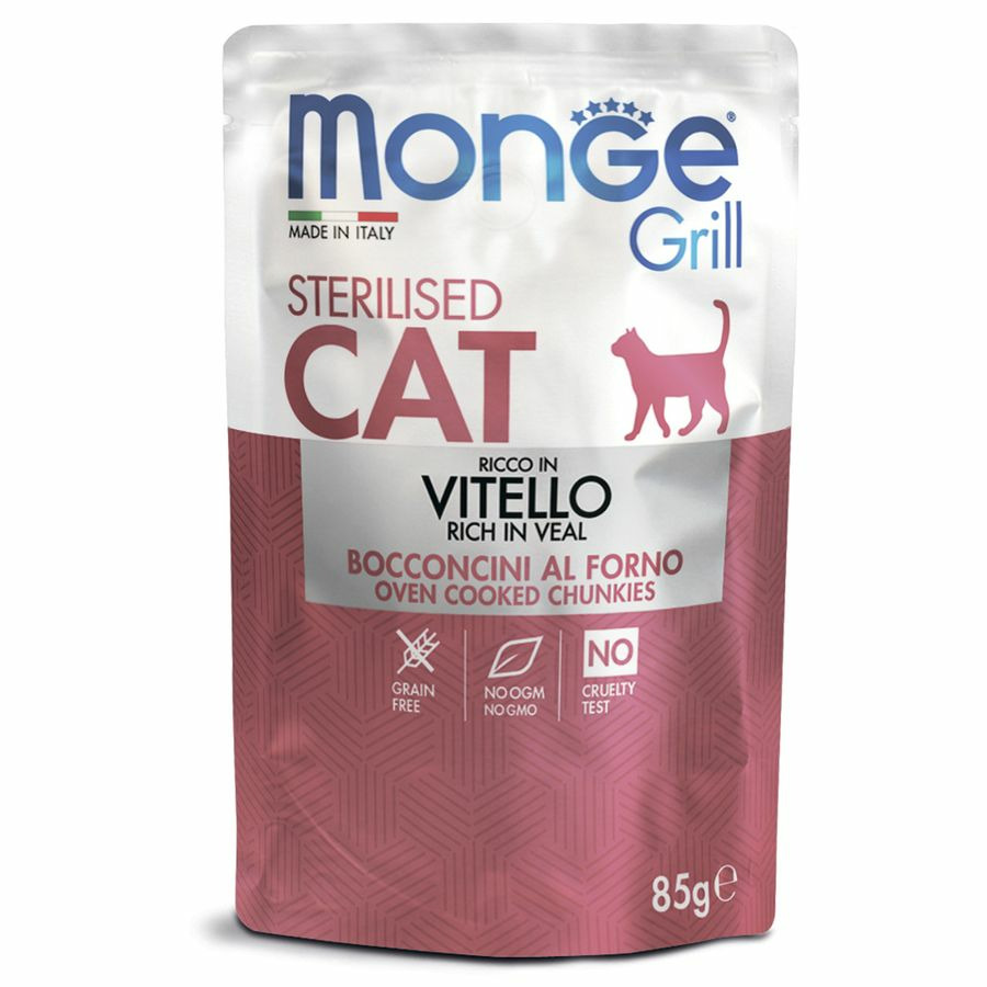 Monge Cat Grill Pouch паучи для стерилизованных кошек итальянская телятина