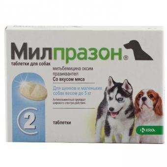Милпразон для собак маленьких пород 2 таблетки