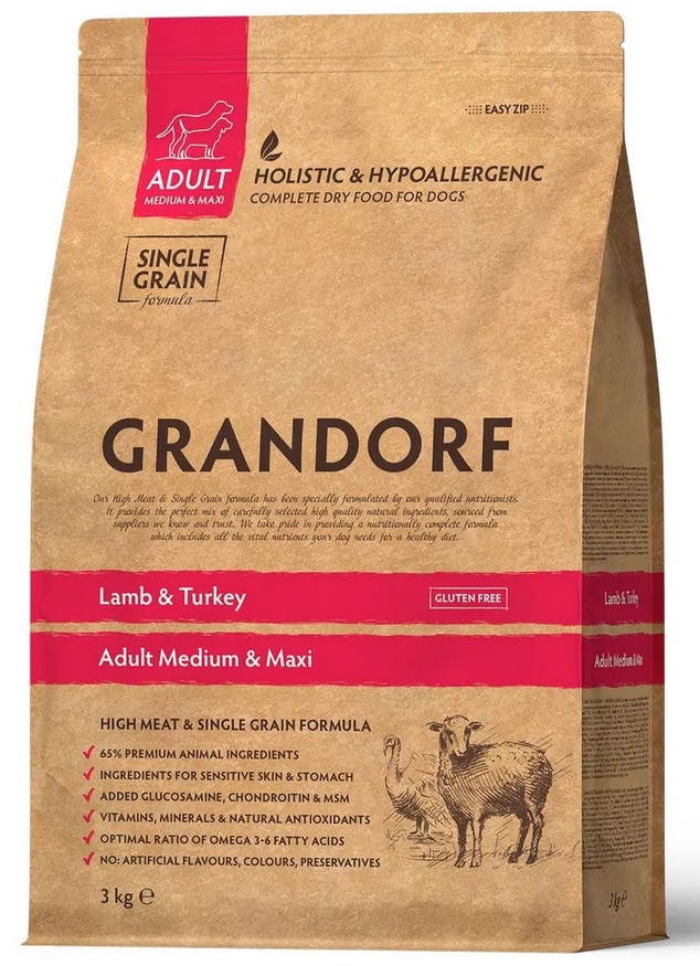 GRANDORF MED&MAXI Lаmb&Turkey ягненок с индейкой для средних и крупных пород