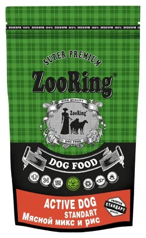 ZooRing. ActivDog Standart. Для активных собак. Мясной микс и рис