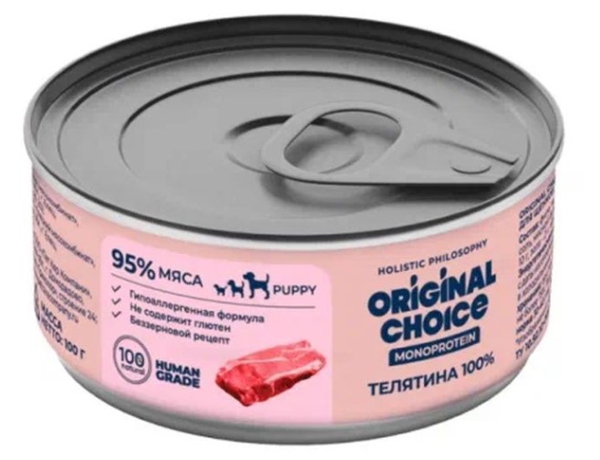 Original Choice Monoprotein. Консервы для щенков Телятина
