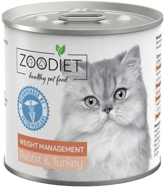 Зоодиет Weight Management Rabbit & Turkey кон.д/кошек склонных к ожирению Кролик и индейка 240г