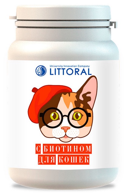 Littoral.Витаминное лакомство для кошек с биотином, 80 таб.