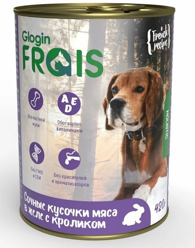 FRAIS HOLISTIC DOG Консервы для собак мясные кусочки с кроликом в желе