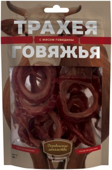 Деревенские лакомства КР трахея гов с мясом гов для собак, 50 г