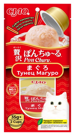 INABA. Ciao Pon Churu Лакомство для кошек Суфле Тунец Магуро