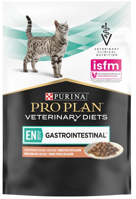 Кусочки в соусе для кошек при патологиях ЖКТ Purina EN с лососем