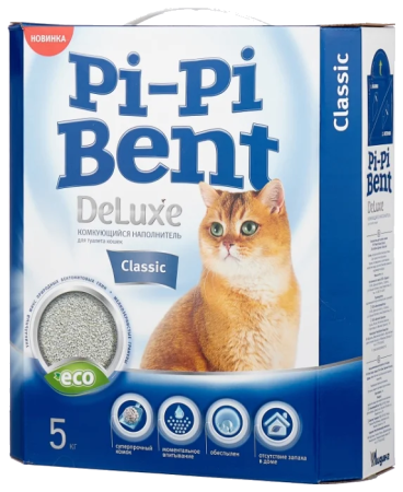 Pi-Pi-Bent Deluxe Classic комкующийся, в коробке, 5 кг