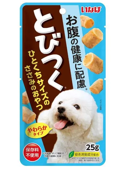 INABA. Tobitsuku лакомство для собак Снеки Куриное филе для поддержания здоворья ЖКТ 25г