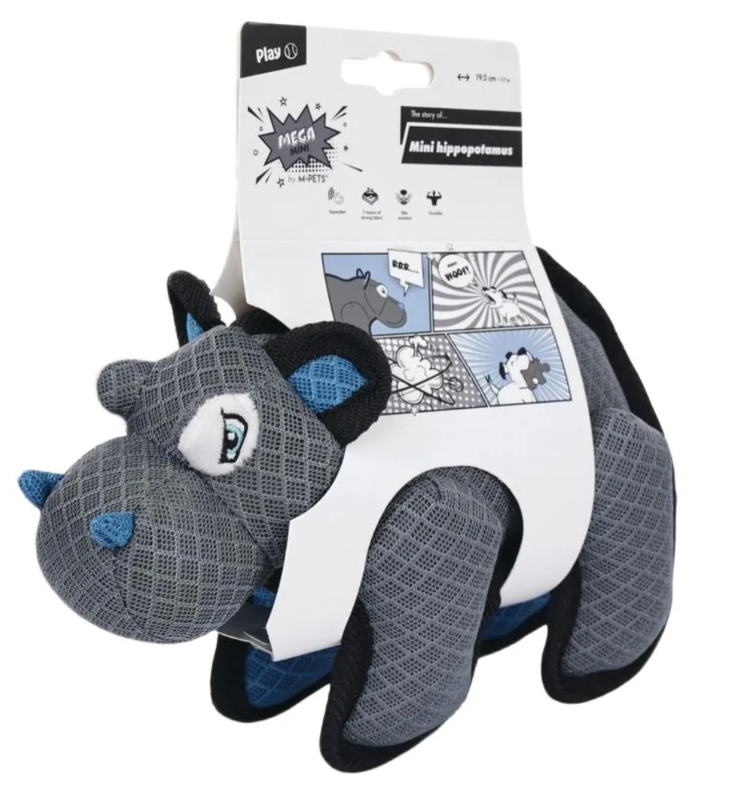 Игрушка для собак MEGA MINI  суперпрочная Бегемот 19,5х9х14см MPets 10673899